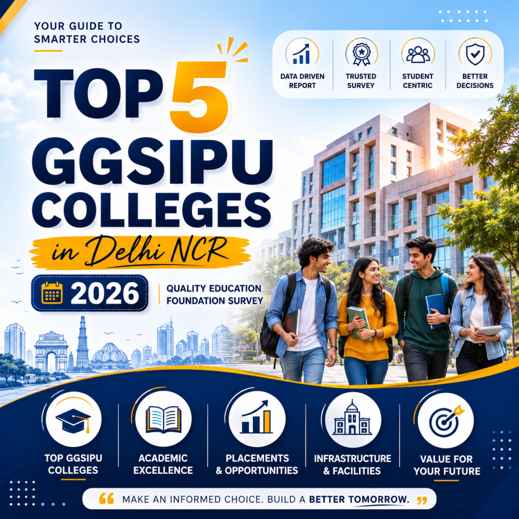Top 5 GGSIPU Colleges in Delhi NCR 2026 | Quality Education Foundation Survey 2 top 5 ggsipu college