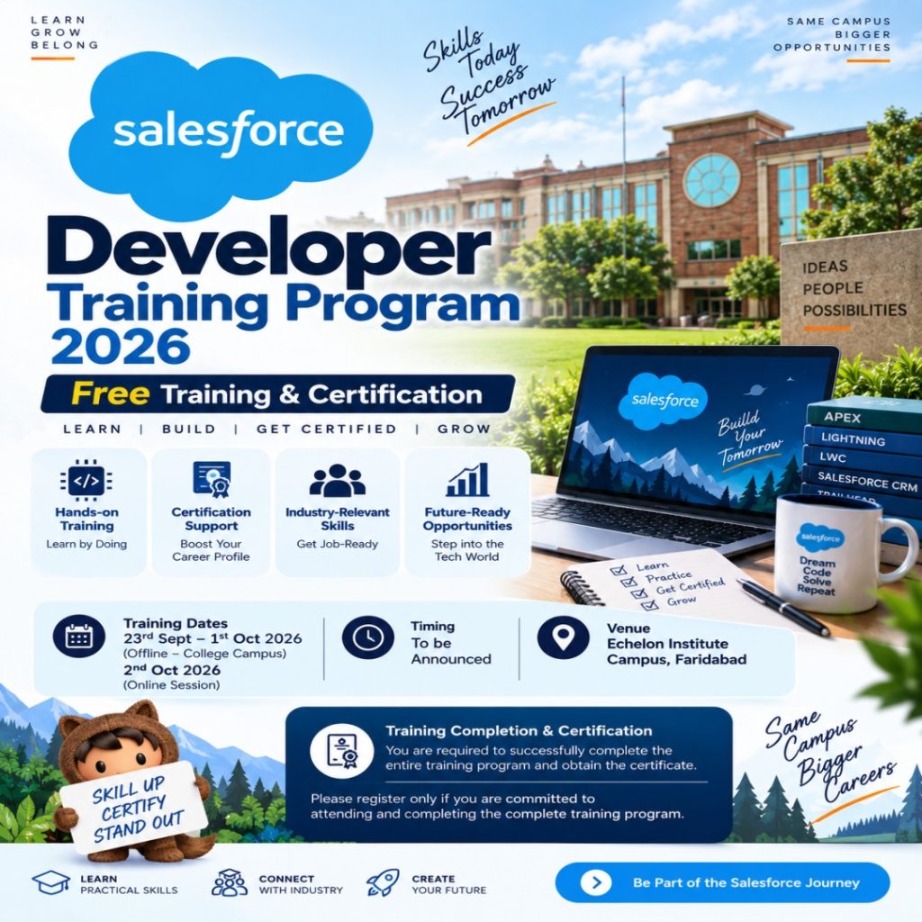 Salesforce Developer Training Program 2026: Free Training & Certification 2 Salesforce Developer Training Program 2026: Free Training & Certification