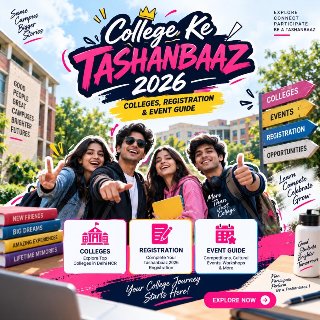 College Ke Tashanbaaz 2026: Colleges, Registration & Event Guide 2 college events Delhi NCR